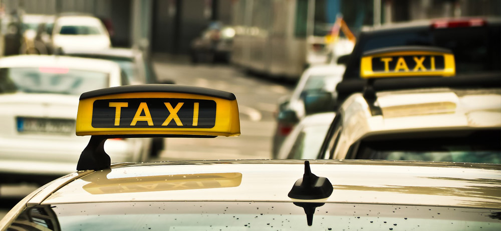 Taksówki w ruchu miejskim